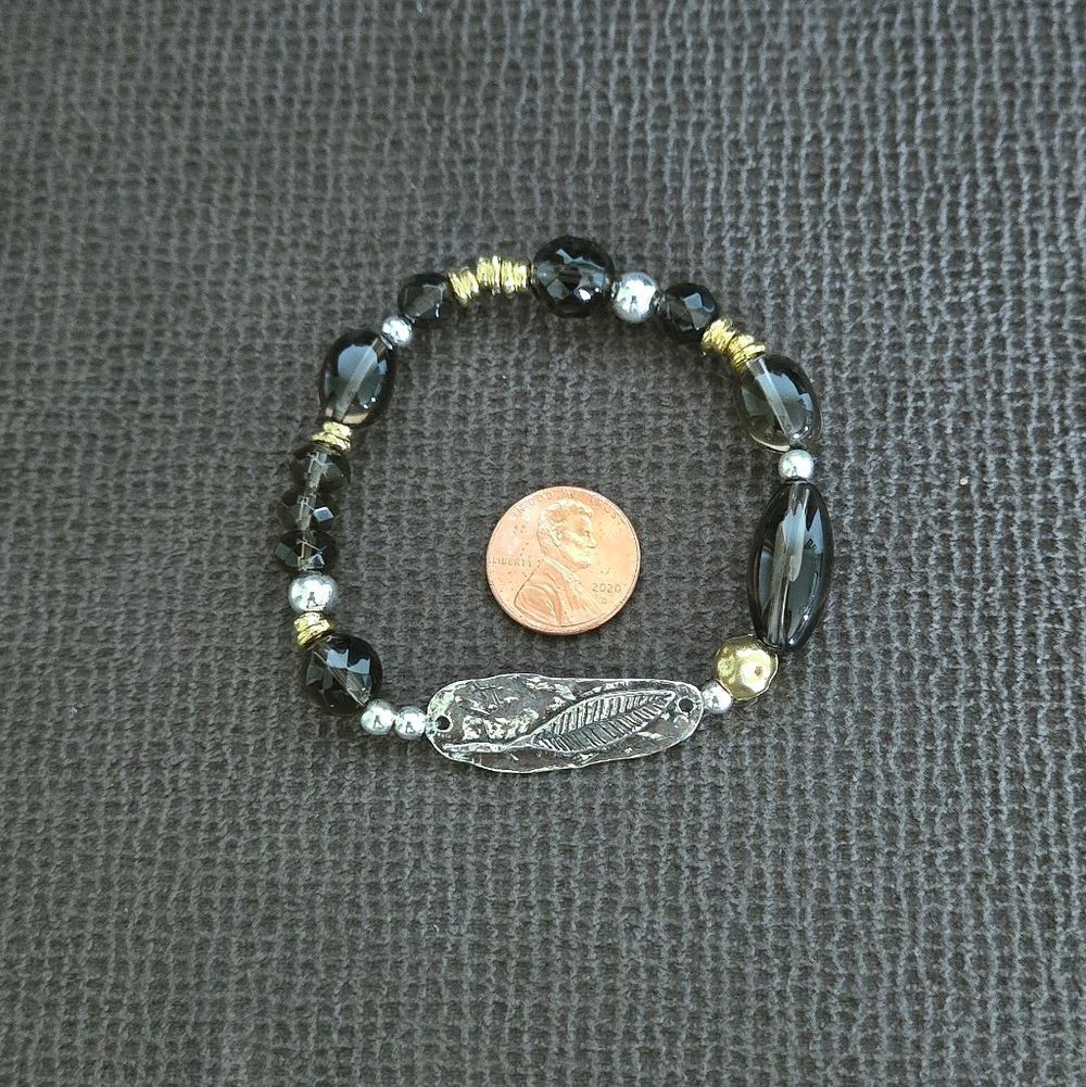 Noa Zuman Simulated Smokey🔥 Quartz Stretch Bracelet - NWT - Picture 7 of 16